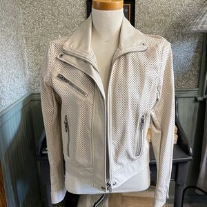 NWOT Blank NYC Perforated Cream Faux Leather Jacket Streetwear